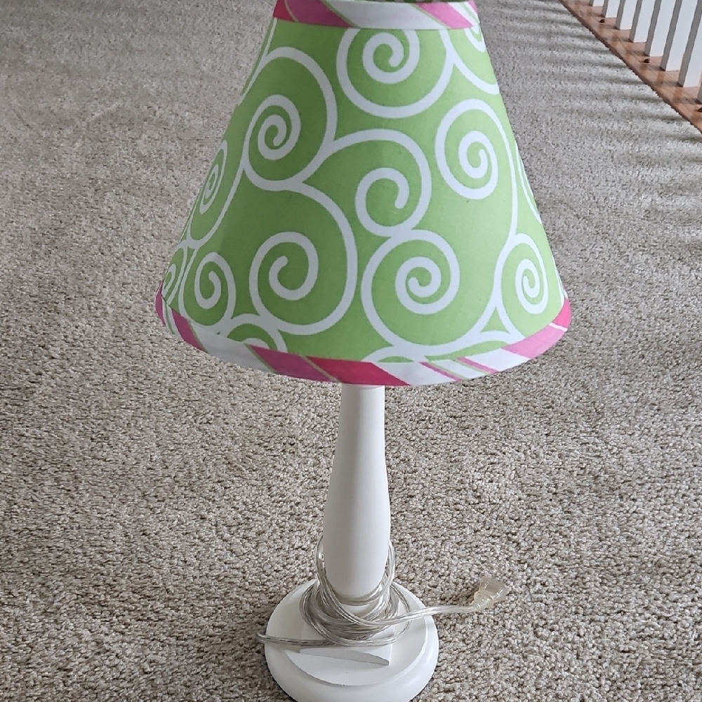 Green and Pink Swirl Table Lamp